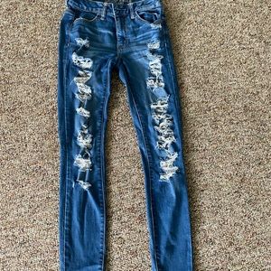 American eagle skinny ripped jeans